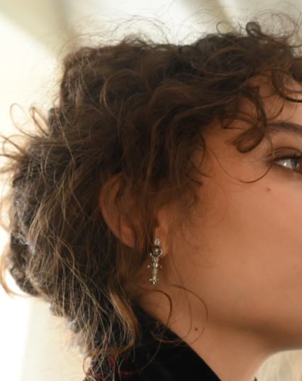 Baroque Cherub Earrings with Stones