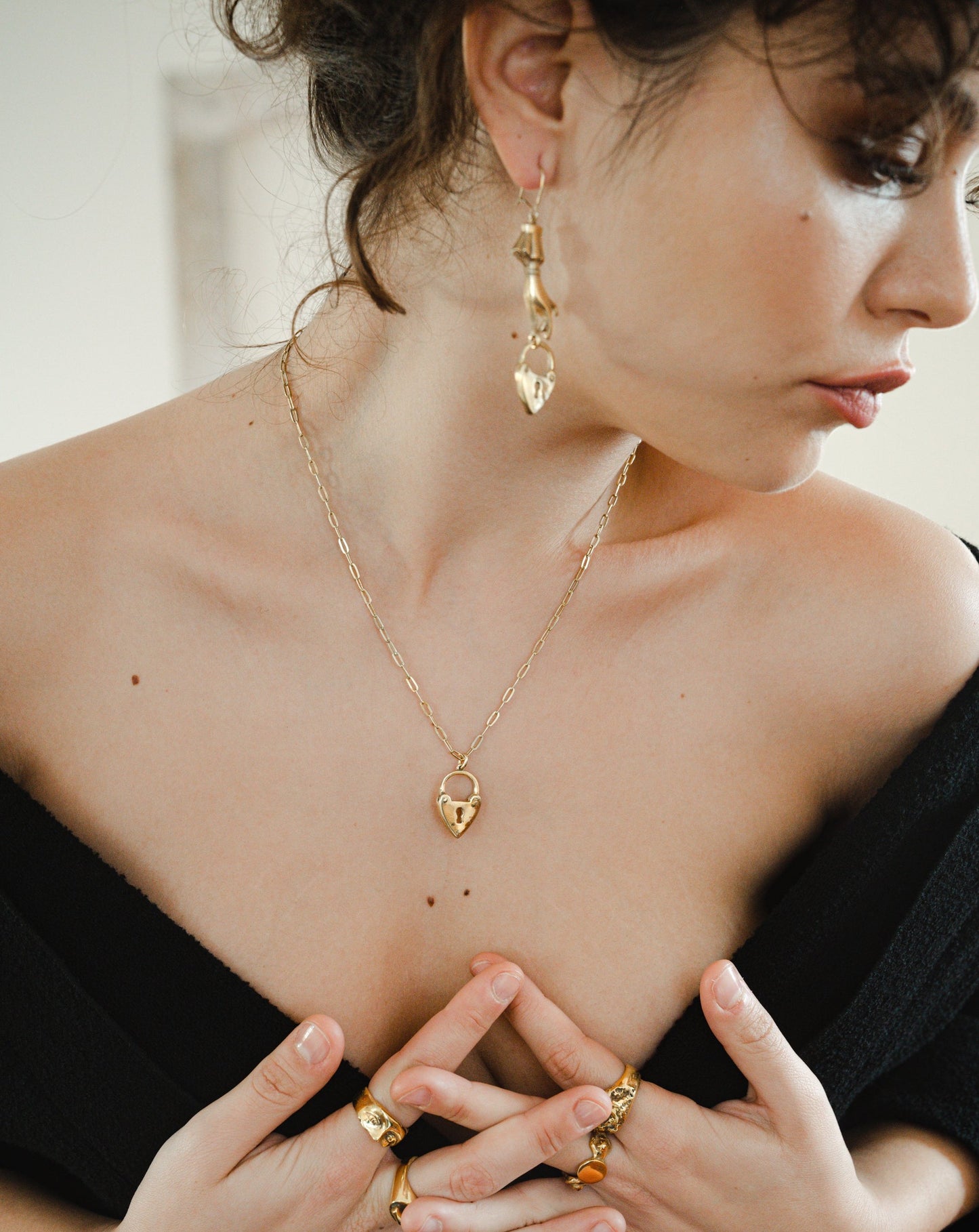 Victorian Hands & Locket Earrings