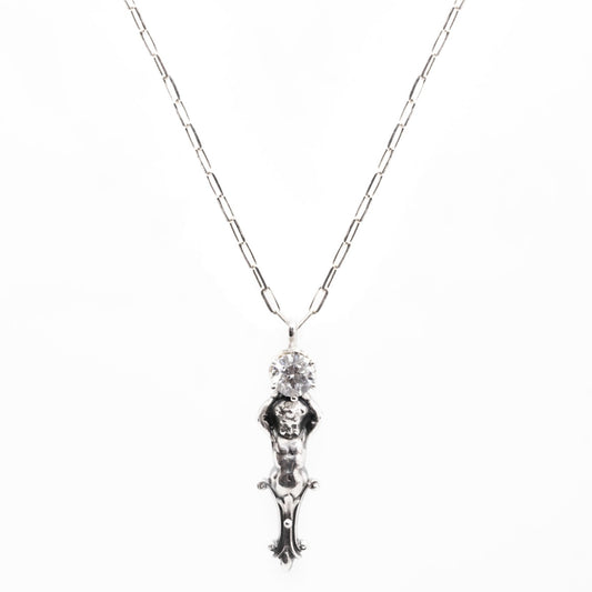 Baroque Cherub Necklace with Stone