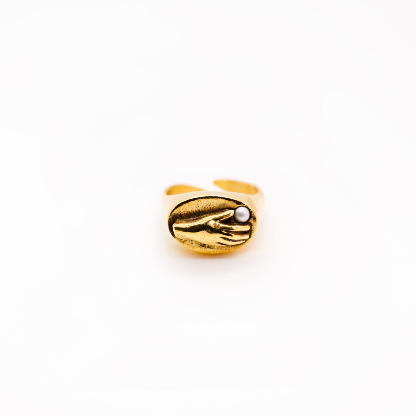 Victorian Hand Ring with Pearl