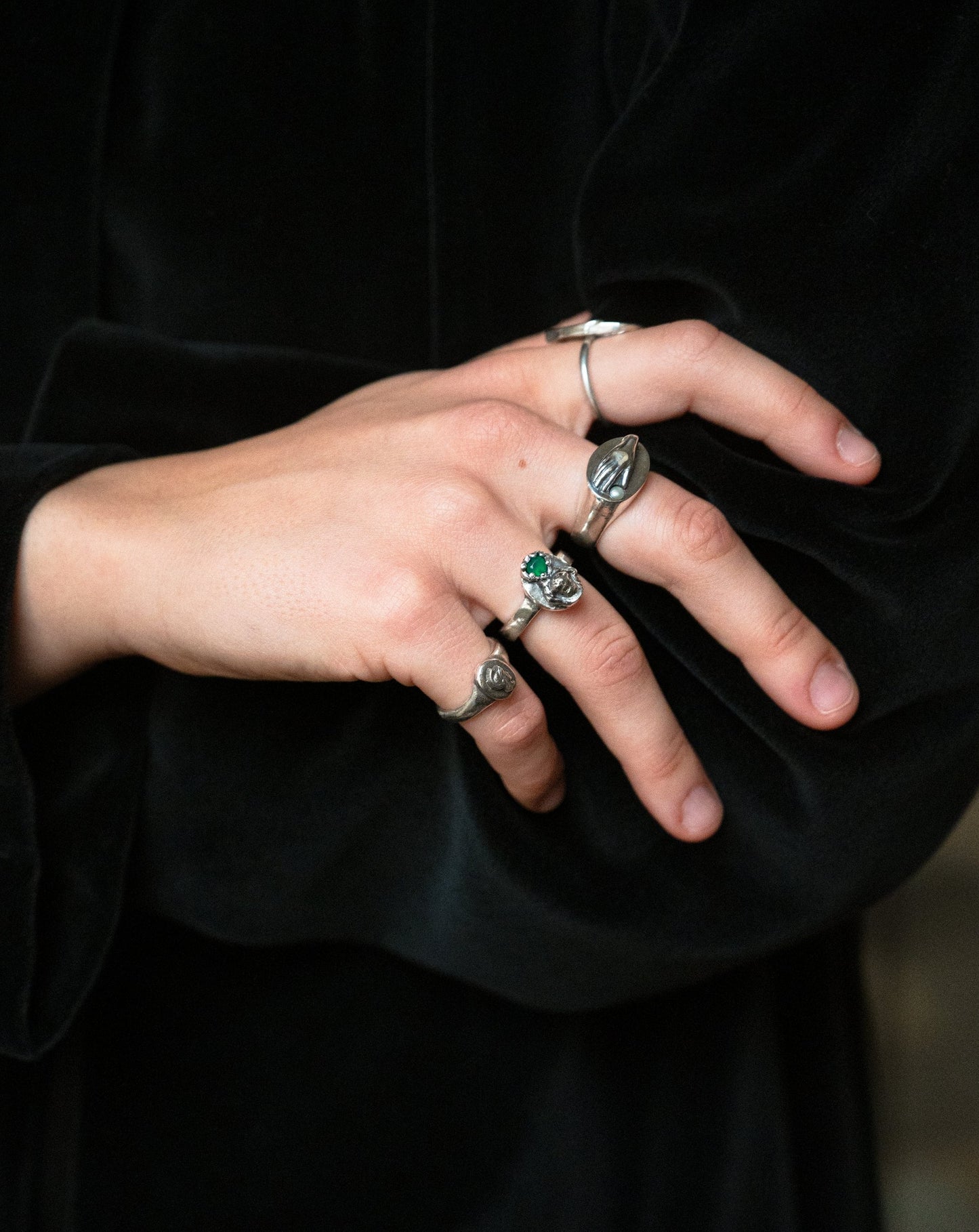 Victorian Hand Ring with Pearl