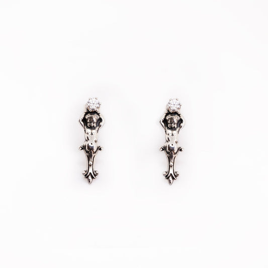 Baroque Cherub Earrings with Stones